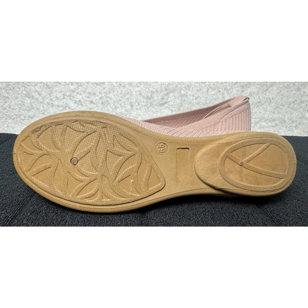 Chinese Laundry Light Baby Pink Knitted Ballet Flats w/Bow Detail-Size 6.5W WIDE